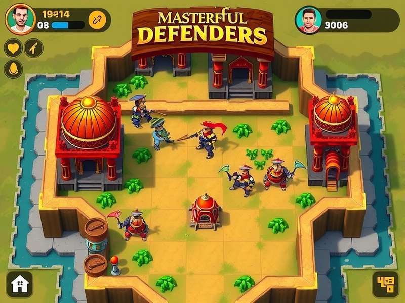 Masterful Defenders game screenshot showing Indian-themed towers and enemies